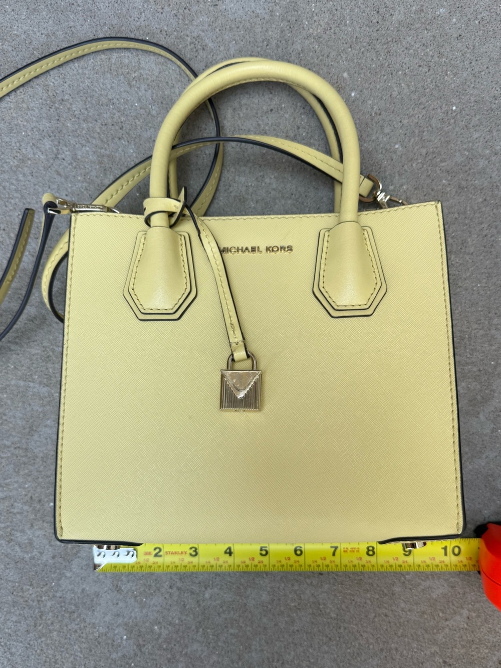 Michael Kors Pale Yellow / Butter Yellow Saffiano Mini Satchel - Picture 2 of 9